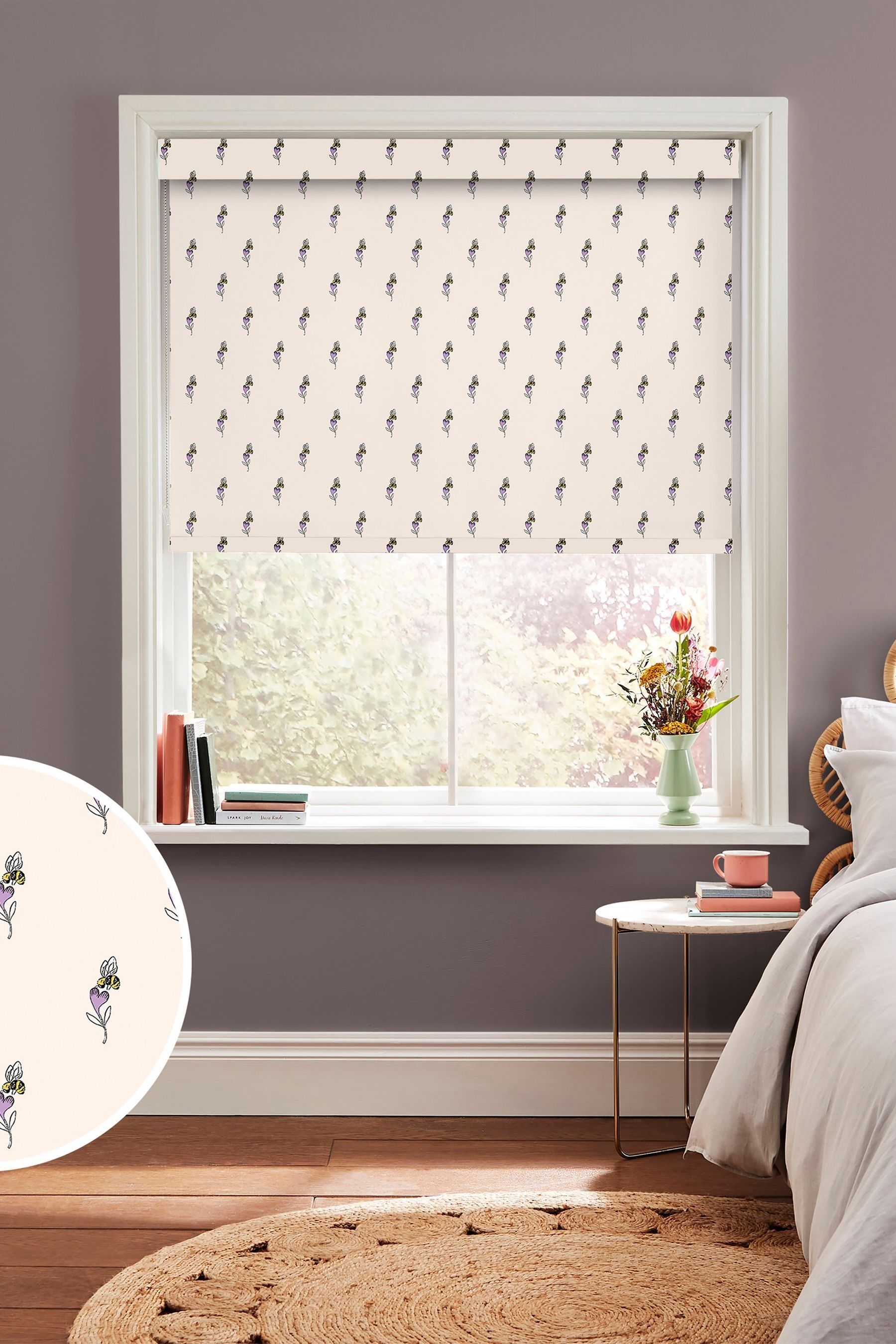 Buy Cath Kidston Cream Bee and Heart Made to Measure Roller Blind from the Next UK online shop