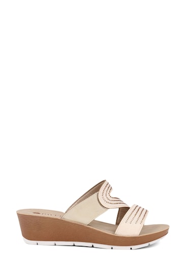 Pavers Low Wedges Mules Sandals