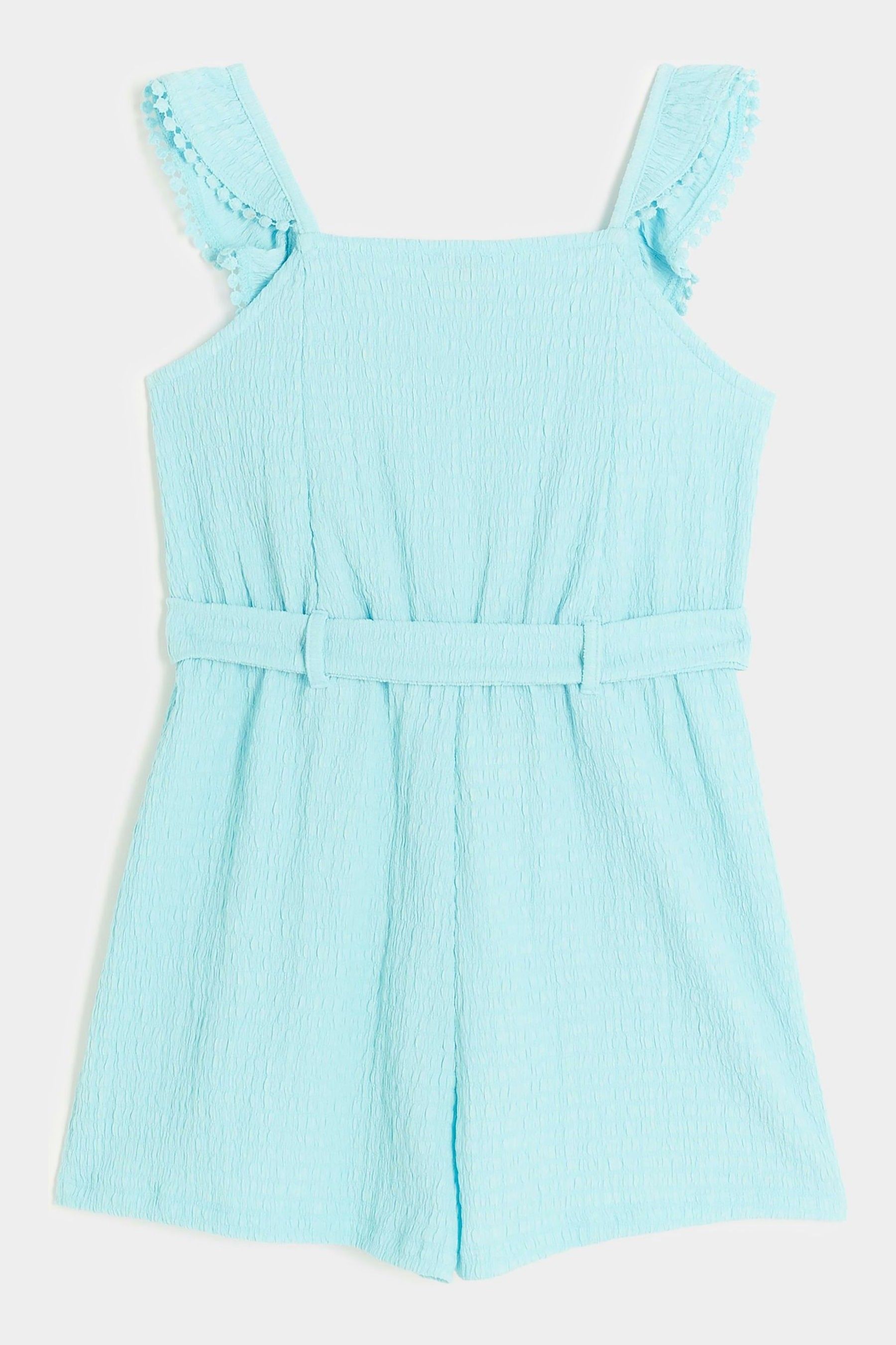 River island white frill playsuit online