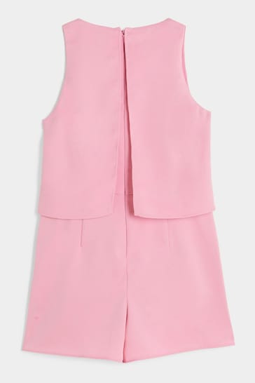 River Island Pink Girls Frill Playsuit