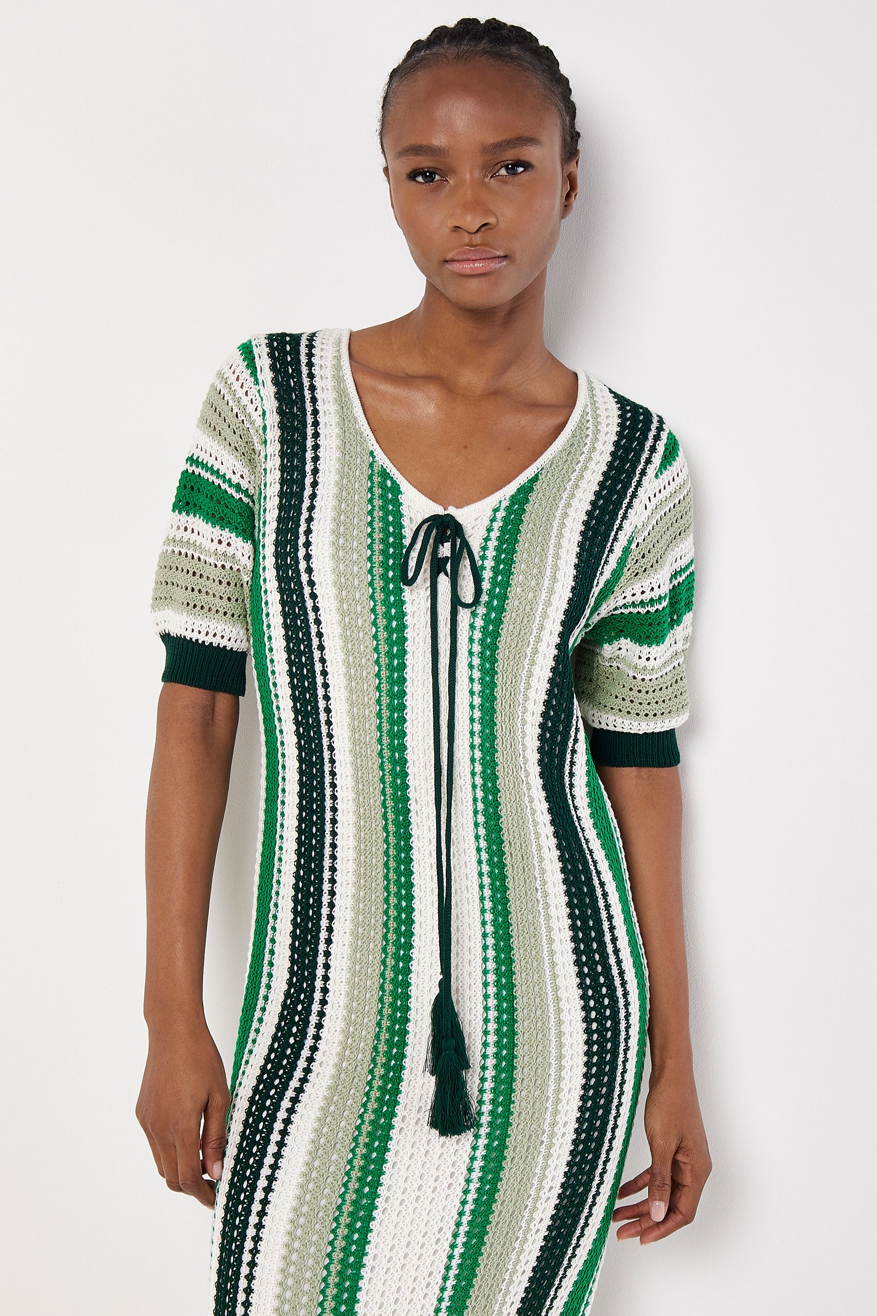 Apricot striped dress outlet