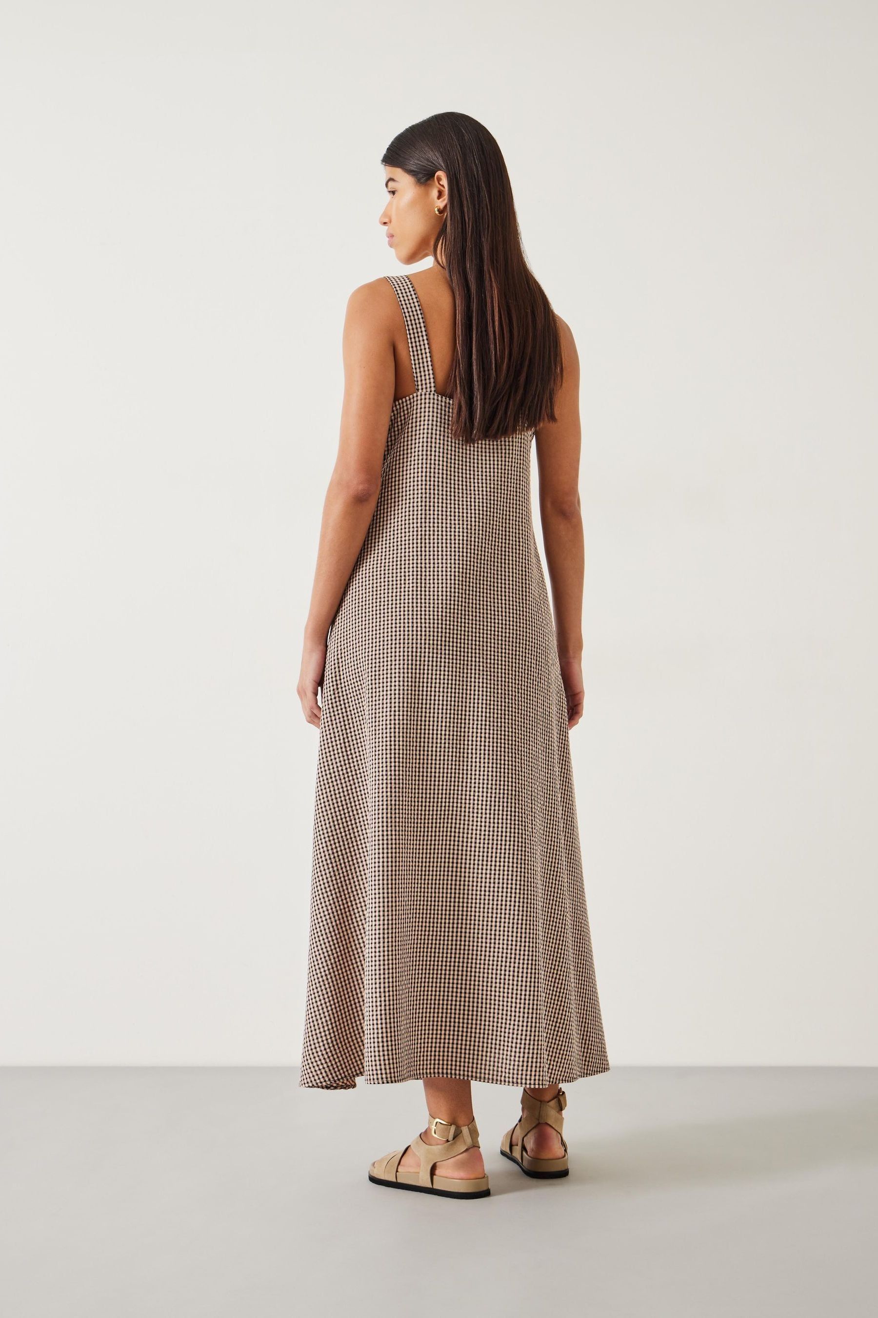 Buy Hush Brown Lina Gingham Maxi Dress from the Next UK online shop
