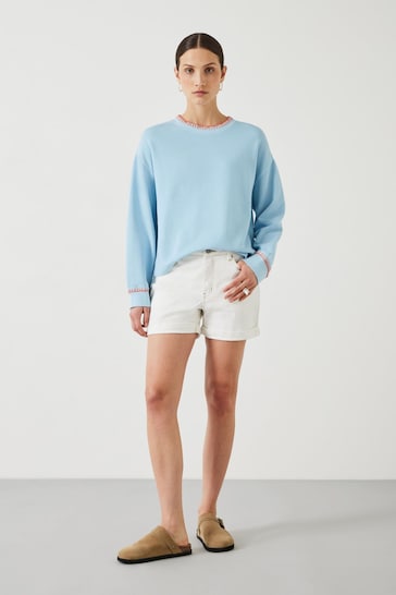 Hush Blue Phoebe Contrast Stitch Sweatshirt