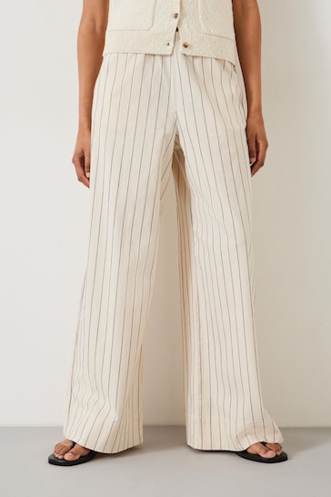 Hush Black Elissia Striped Wide Leg Trousers