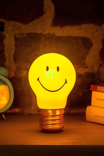Suck UK Yellow Cordless Smiley® Lightbulb Lamp