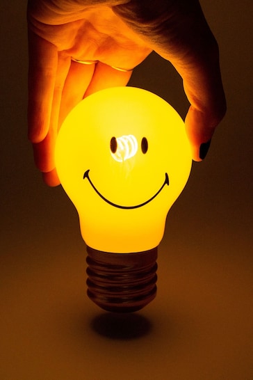Suck UK Yellow Cordless Smiley® Lightbulb Lamp