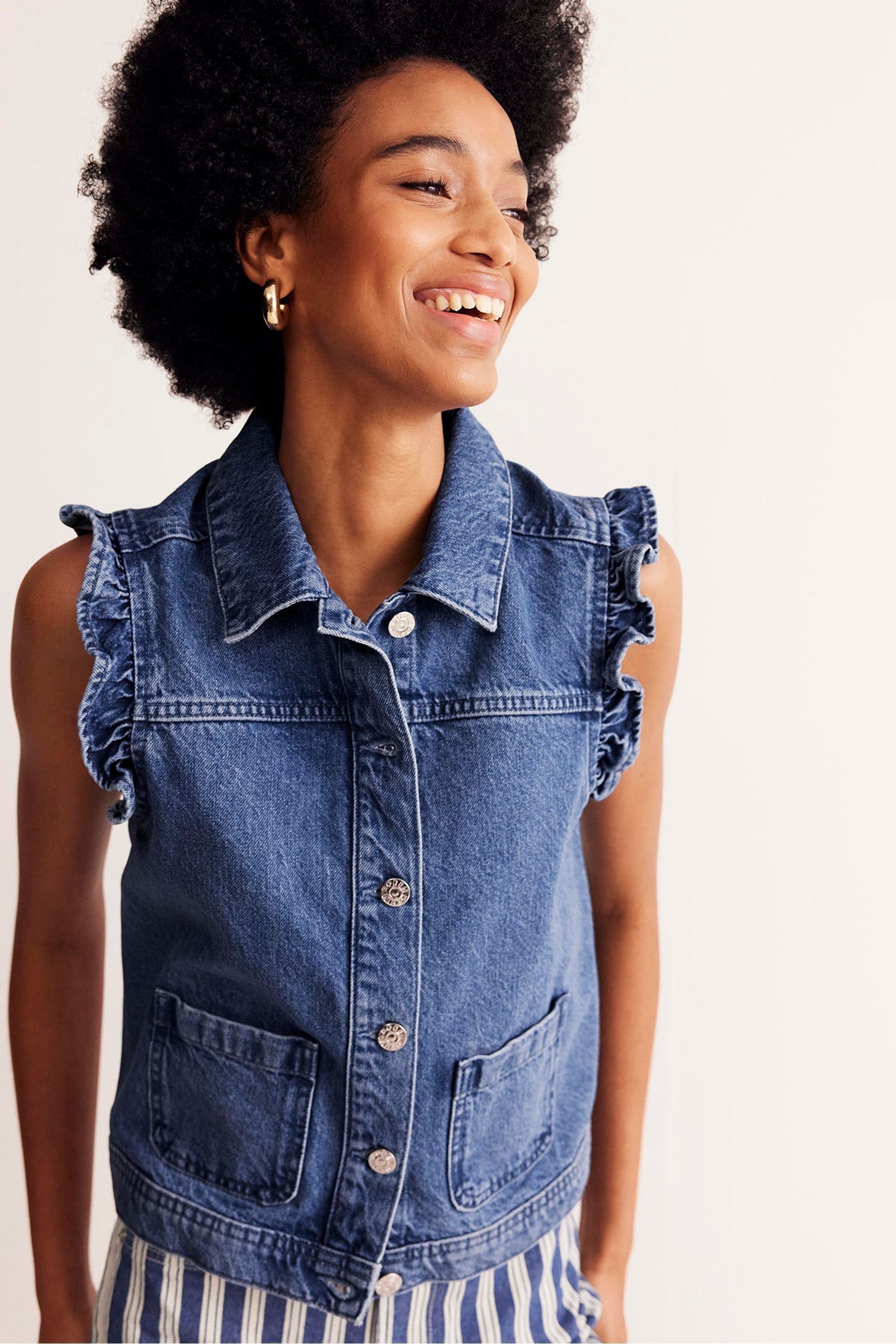Boden Blue 100 Cotton Denim Jacket
