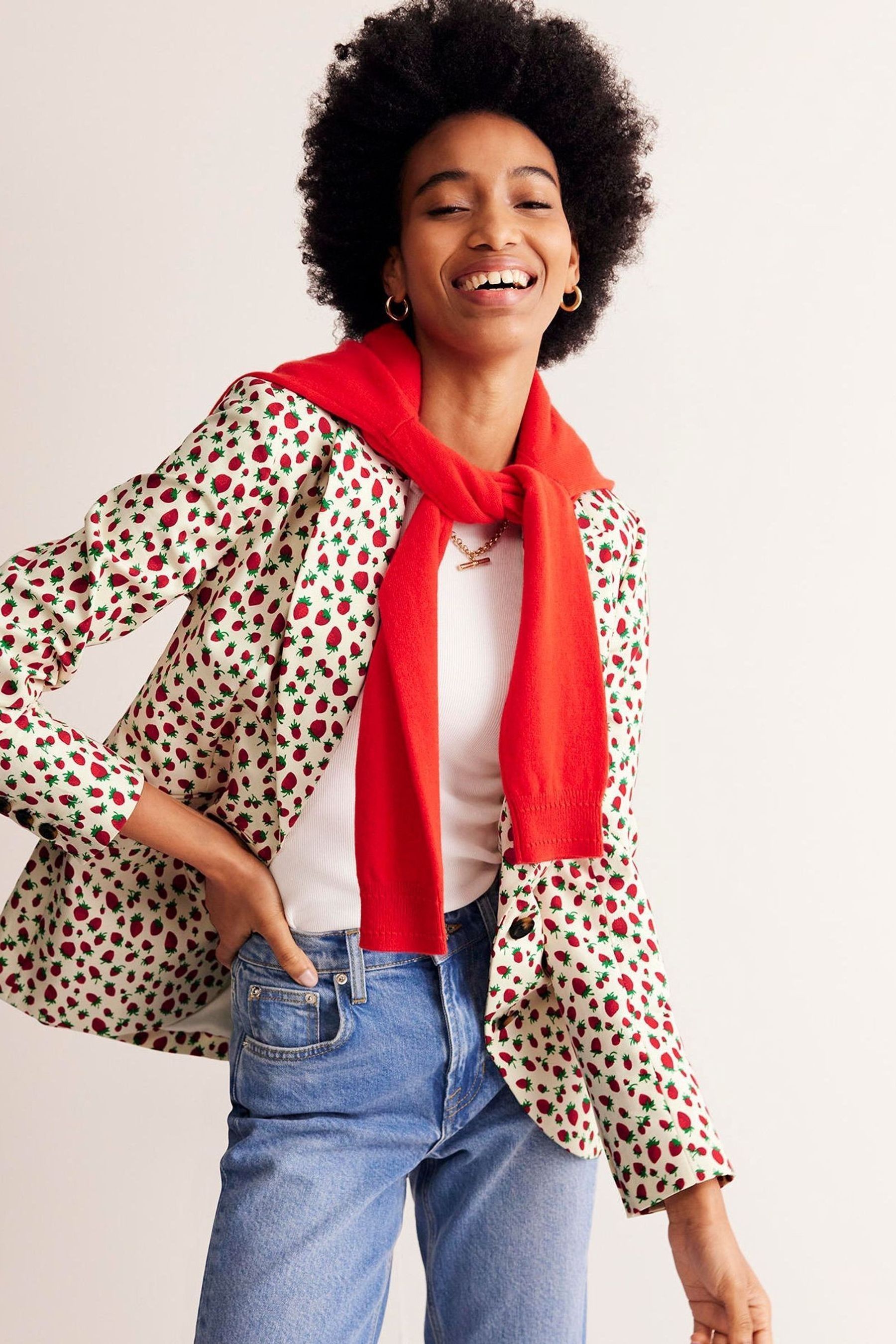 Boden red blazer outlet