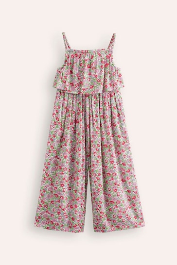 Boden Pink Floral Wide Leg Jumpsuit