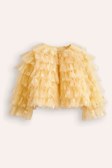Boden Yellow Tiered Tulle Daisy Jacket