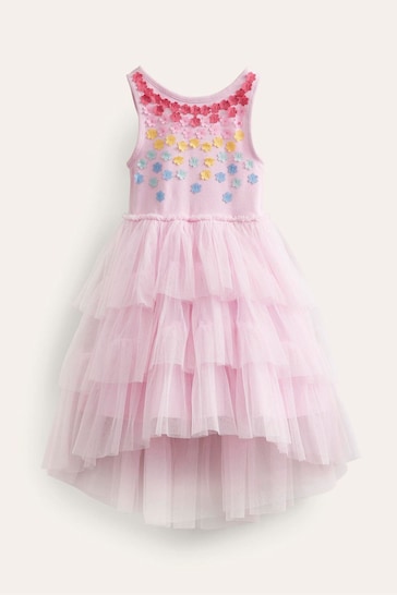 Boden Pink Jersey tulle Flutter Dress