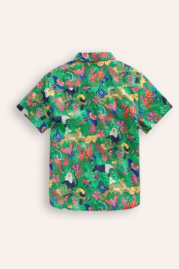 Boden Green Rainforest Cotton Linen Shirt