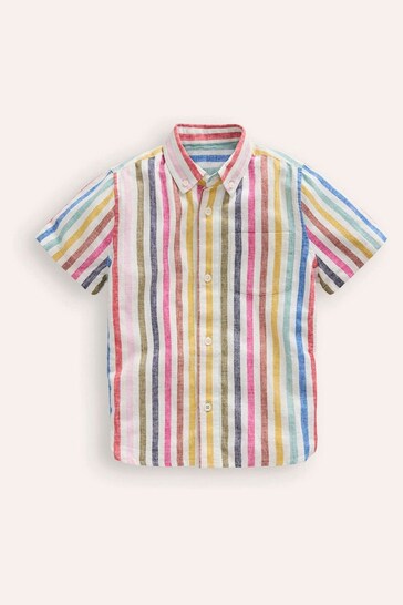 Boden Natural Stripe Cotton Linen Shirt