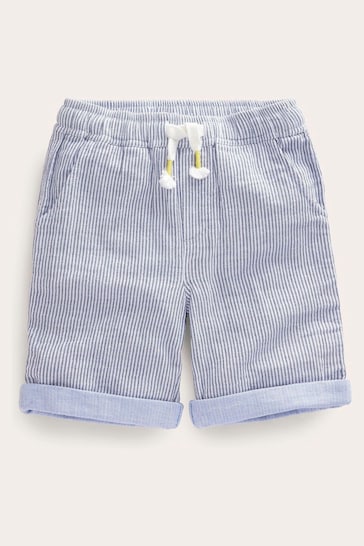 Boden Blue Lightweight Stripe Holiday Shorts