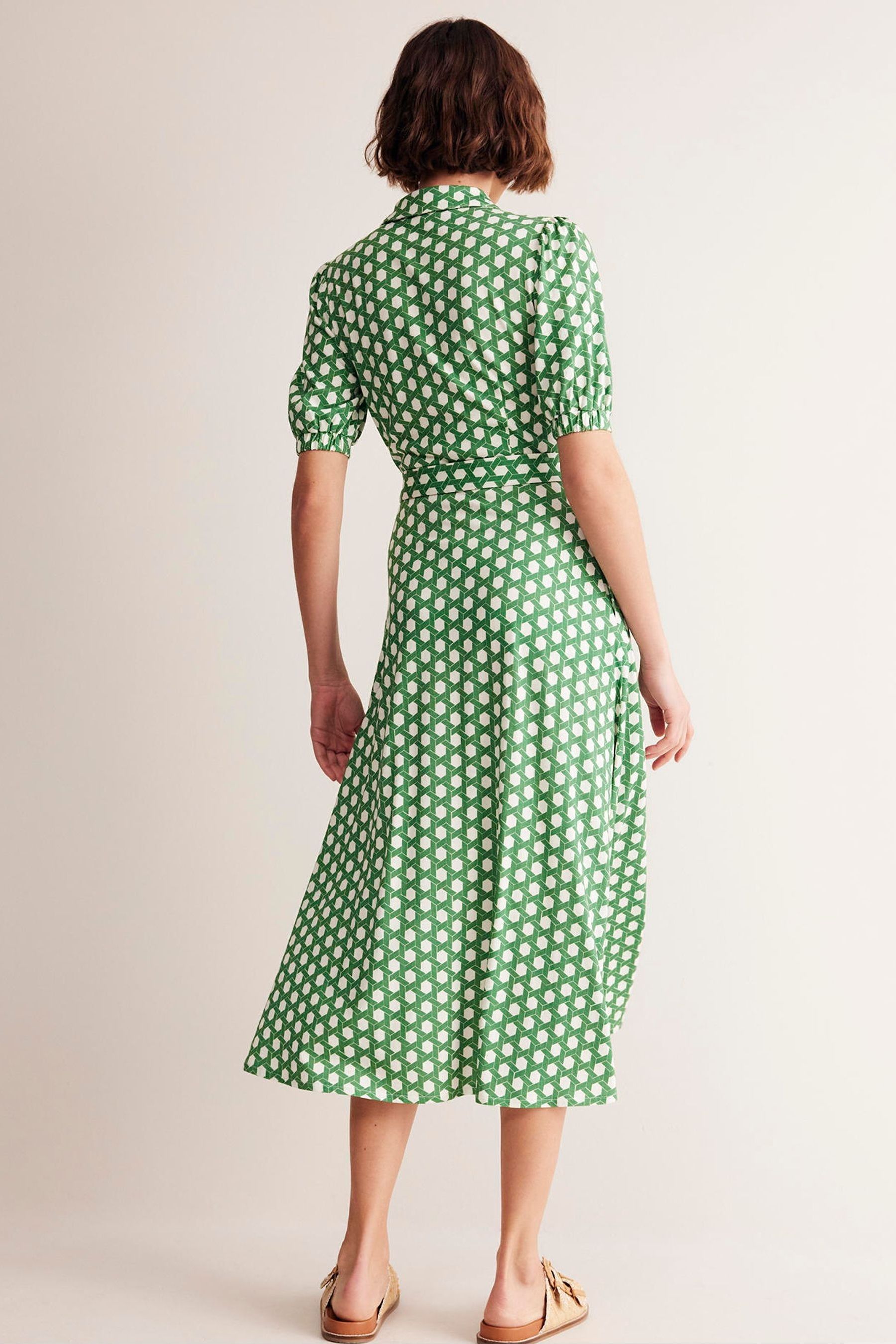 Buy Boden Green Libby Jersey Midi Shirt Dress from the Next UK online shop