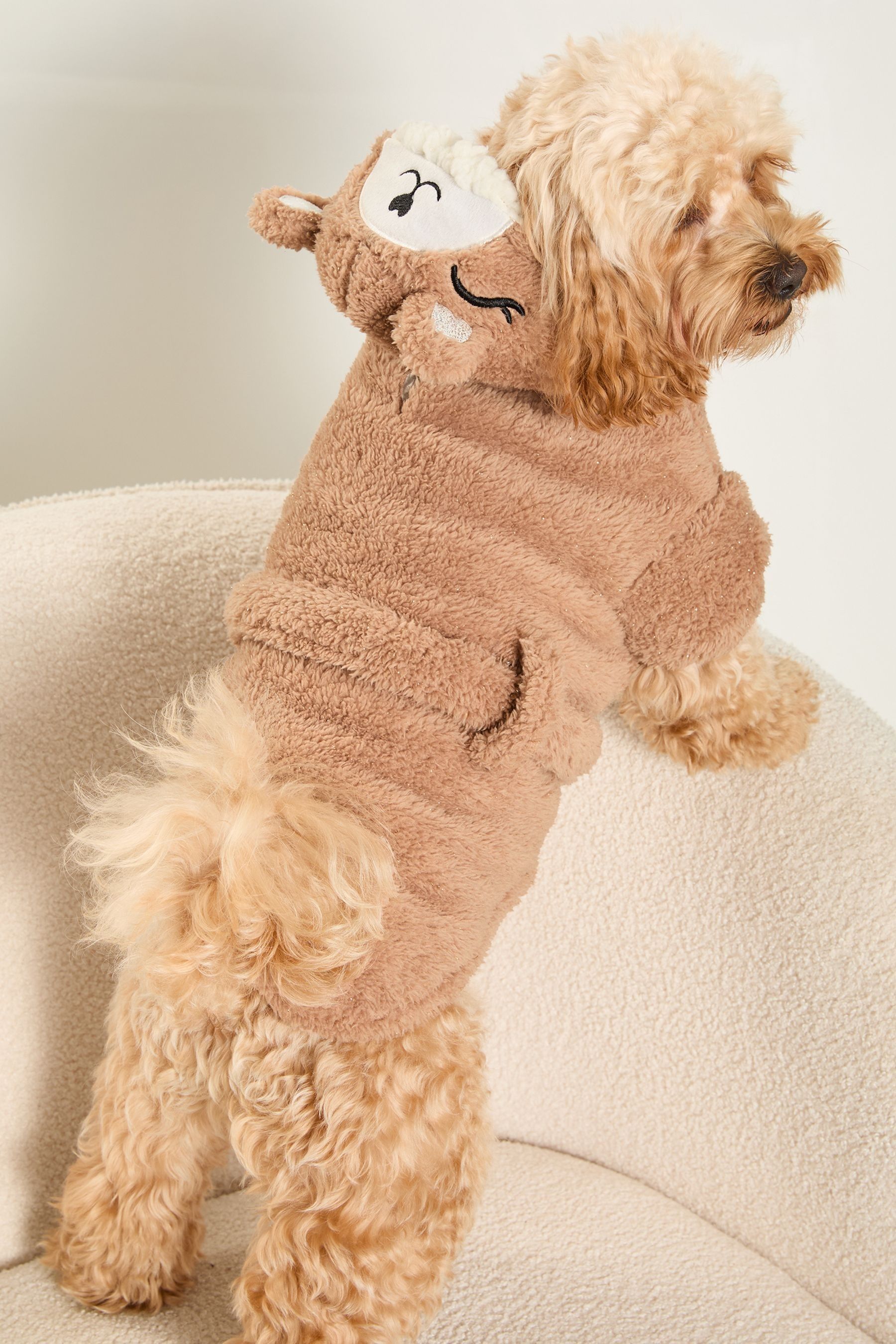 Lipsy Brown Super Soft Cosy Dog Dressing Gown Jacket