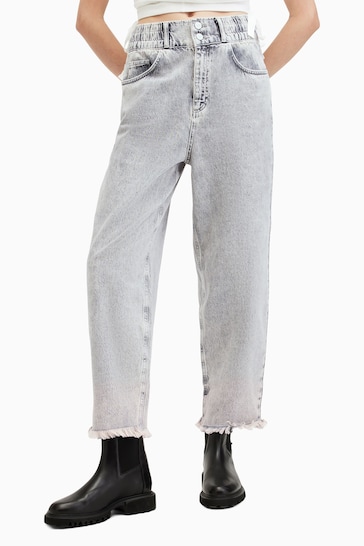 AllSaints Grey Hailey Fray Jeans
