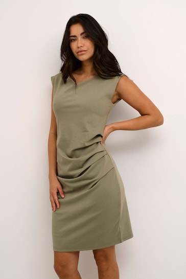 Kaffe Green India Sleeveless Fitted Cocktail Dress