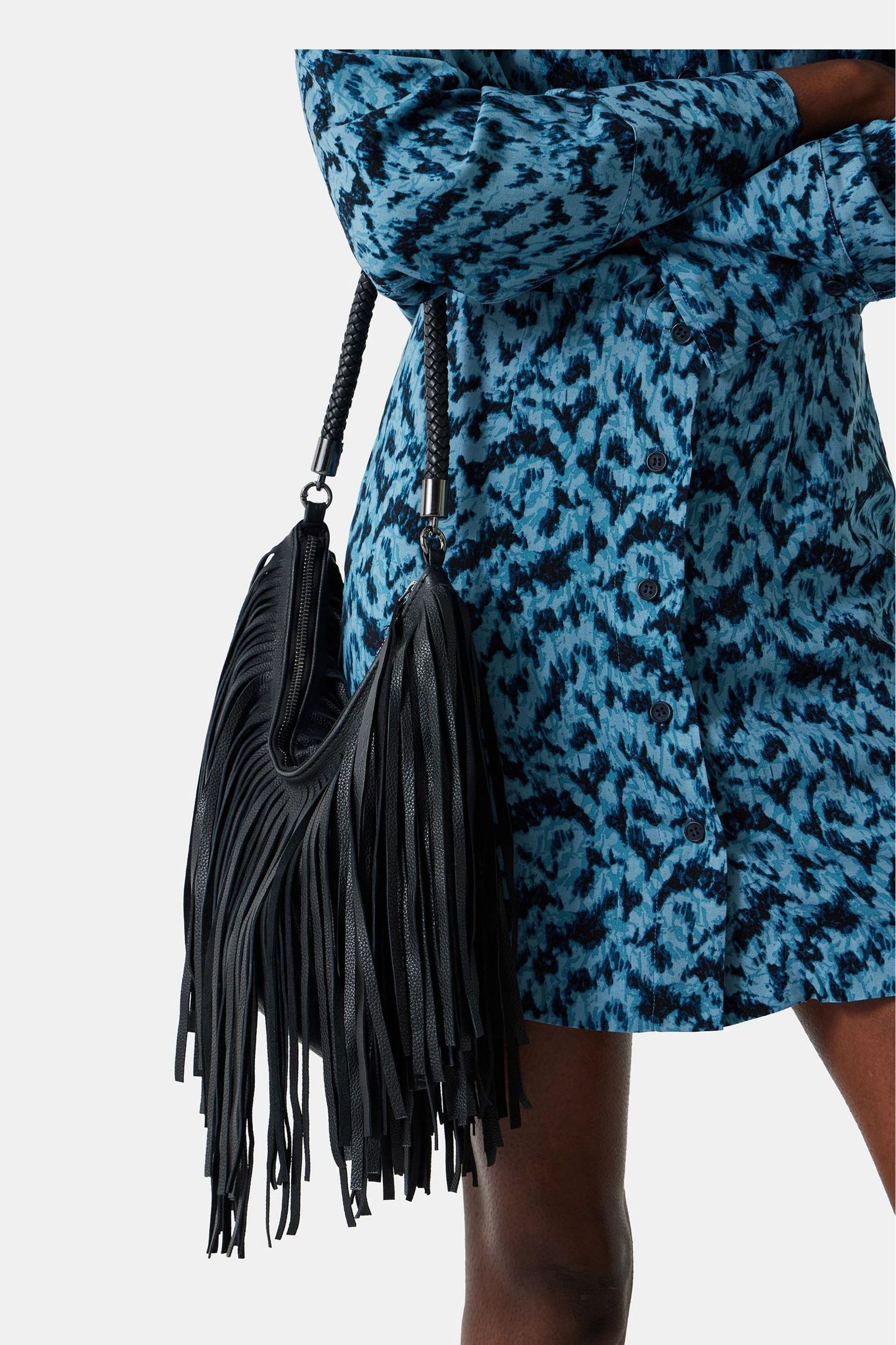 Black fringe purses shop