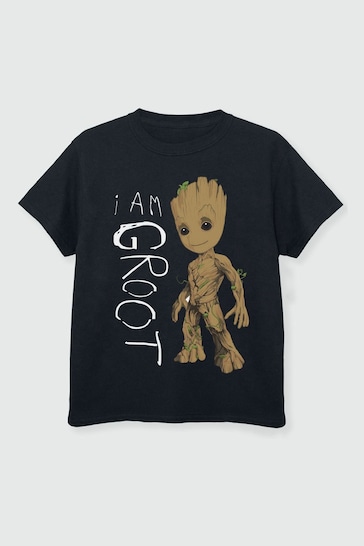 Brands In Black Guardians Of The Galaxy Vol.2 I Am Groot Scribbles Boys T-Shirt