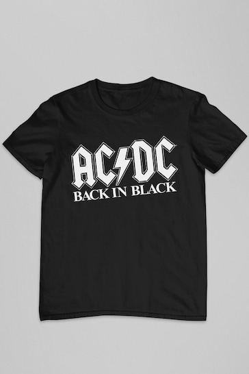 All + Every Black ACDC Back In Mens Music T-Shirt