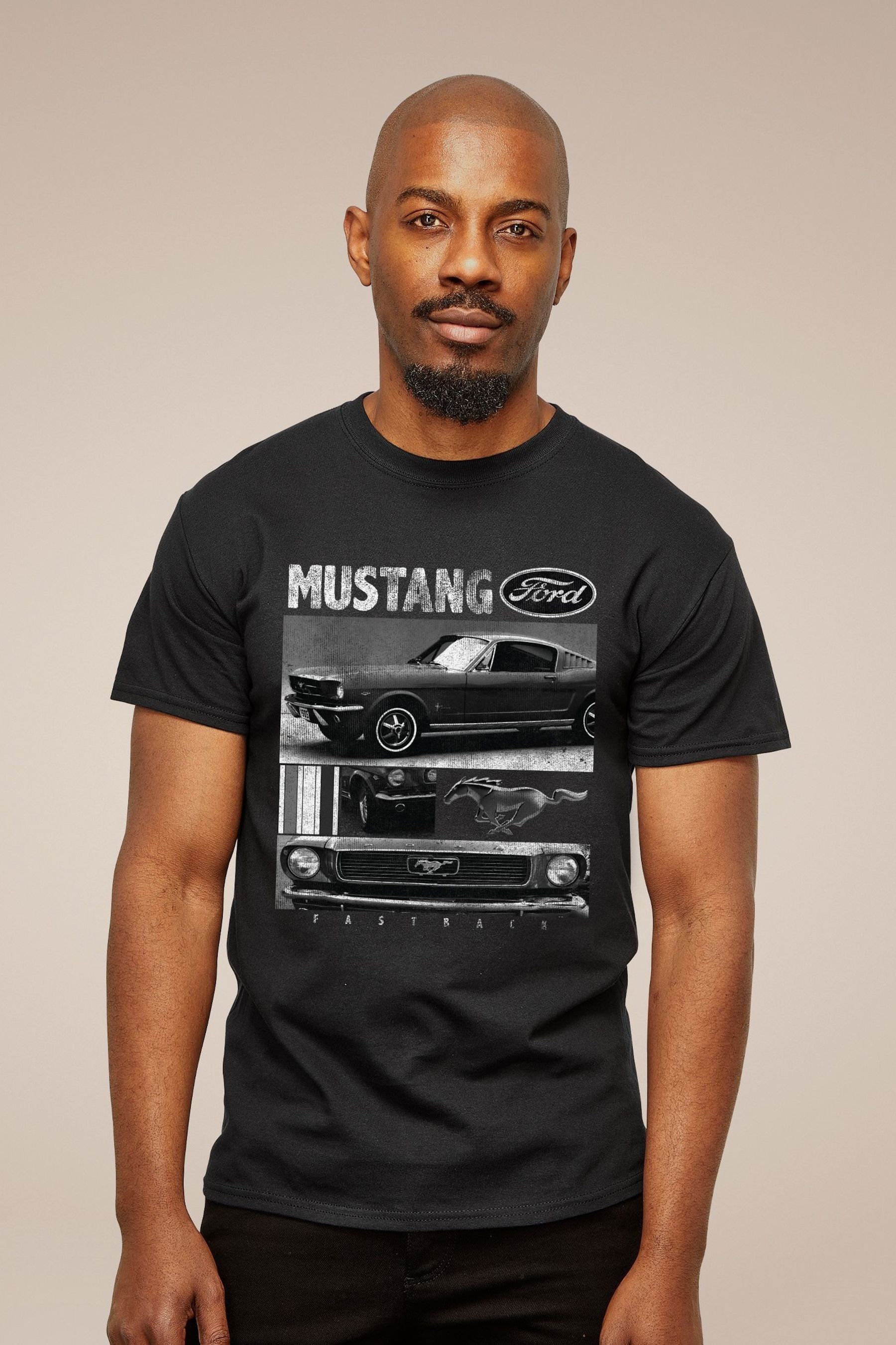 Buy All Every Black Ford Mustang Fastback Mens T Shirt from the Next UK online shop