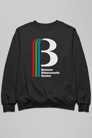 All + Every Black Betamax Videocassette System Logo Mens Sweatshirt