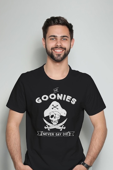 All + Every Black The Goonies Never Say Die Mens T-Shirt