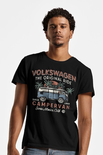 All + Every Black Official Volkswagen The Original Ride Campervan Mens T-Shirt