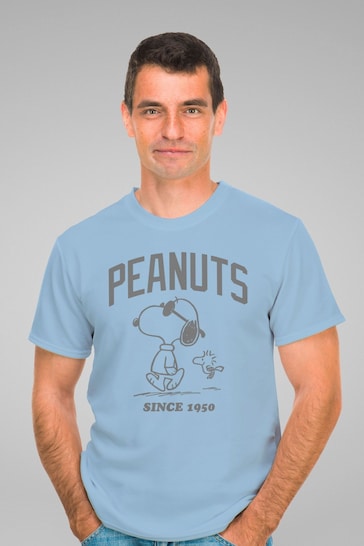 All + Every Blue Peanuts Snoopy And Woodstock Outline Since 1950 Mens T-Shirt