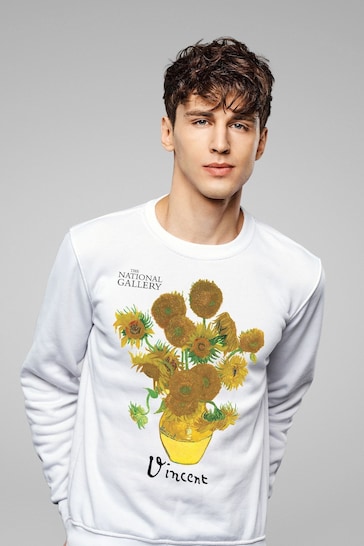 All + Every White The National Gallery Sunflowers Mens Sweatshirt
