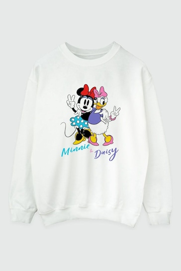 Brands In White Womens Minnie Mouse And Daisy Duck Disney Sweatshirt