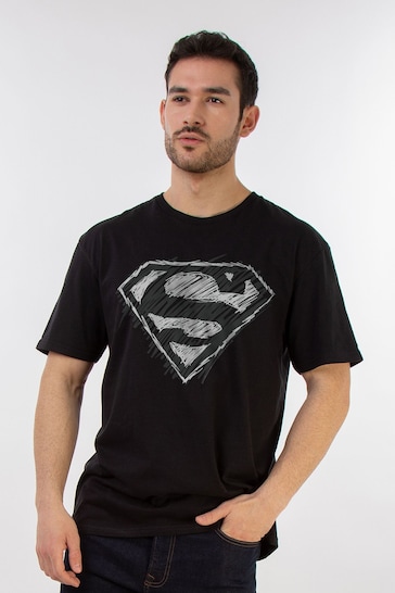 Brands In Black Superman Logo Sketch Mens T-Shirt