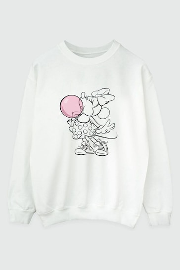 Brands In White Womens Minnie Mouse Chewing Gum Disney Sweatshirt