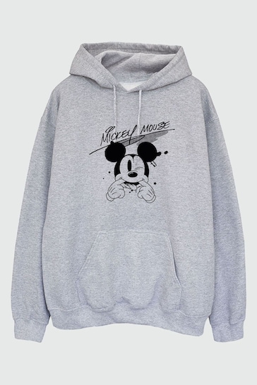 Brands In Grey Mickey Mouse Funny Face Men Heather Disney Hoodie