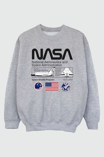 Brands In Grey NASA Space Admin Girls Heather Sweatshirt