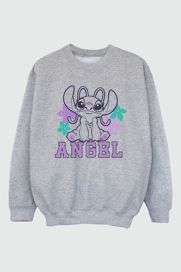 Brands In Grey Lilo & Stitch Angel Girls Heather Sweatshirt