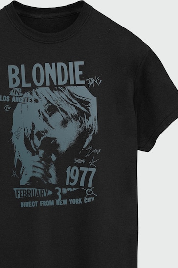 Brands In Black Blondie Tour 1977 Chest Women Boyfriend Fit T-Shirt