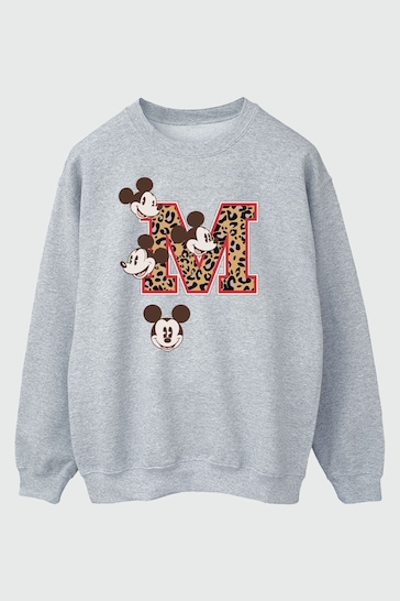 Brands In Grey Mickey Mouse M Faces Women Heather Sweatshirt
