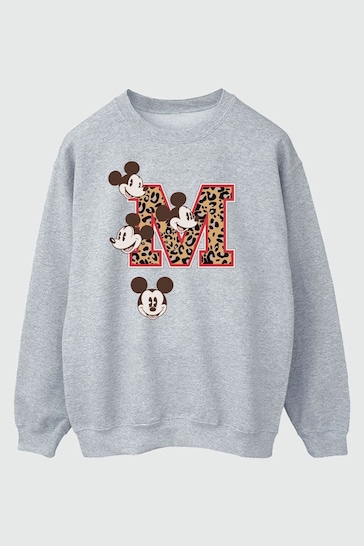 Brands In Grey Mickey Mouse M Faces Women Heather Sweatshirt