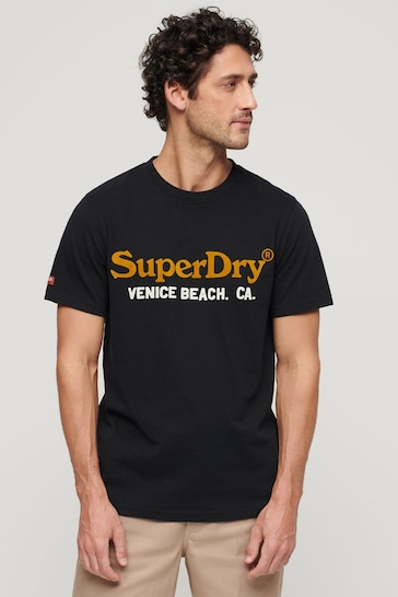 Superdry Black Venue Duo Logo T-Shirt