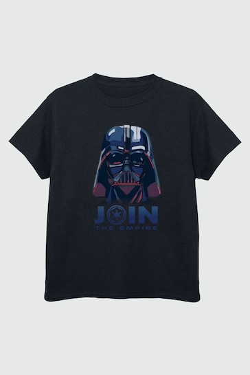 Brands In Black 100% Cotton Star Wars Vader Join The Empire Boys T-Shirt