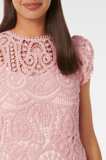 Forever New Pink Lilly Lace Midi Dress