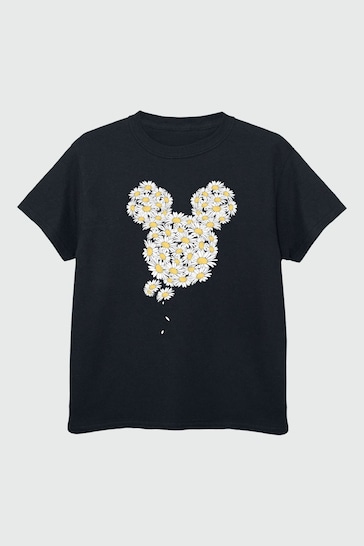 Brands In Black Mickey Mouse Chamomile Head Girls T-Shirt