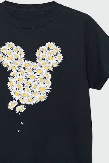 Brands In Black Mickey Mouse Chamomile Head Girls T-Shirt