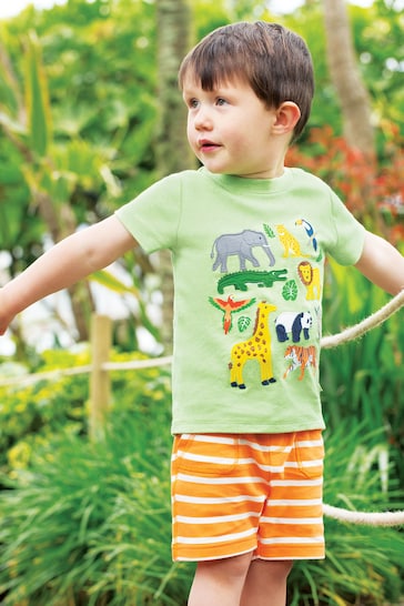 Frugi Green Animal Print T-Shirt