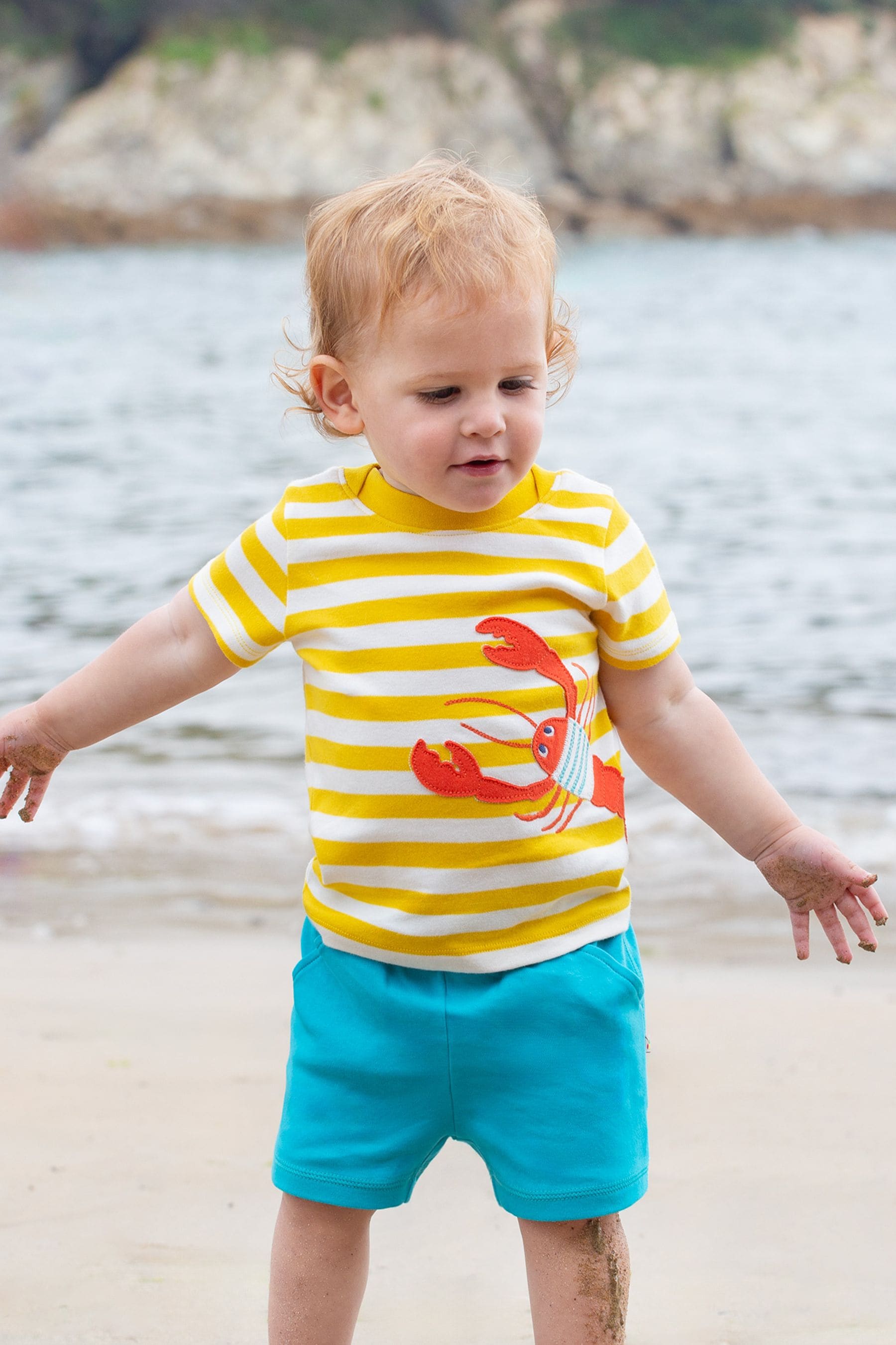 Buy Frugi Yellow Striped Top and Shorts Set from the Next UK online shop