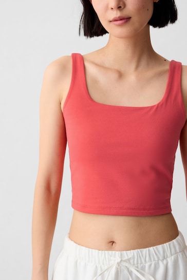 Gap Pink Compact Jersey Cropped Vest Top
