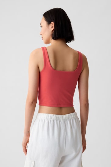 Gap Pink Compact Jersey Cropped Vest Top