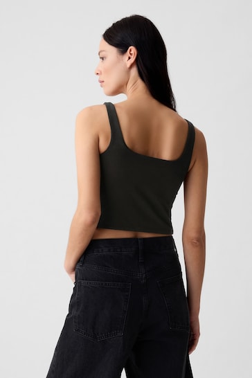 Gap Black Compact Jersey Cropped Vest Top